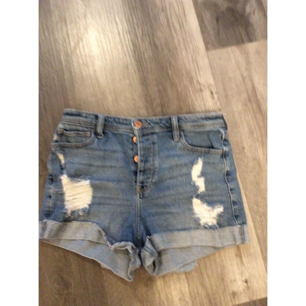 Hollister Button Fly Ultra High Rise Mom Short 3" Size 7 W 28